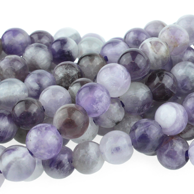 Large hole Dog Teeth Amethyst 8mm round purple | Gemstone Beads