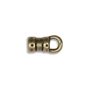 base metal 3 x 10mm decorative cord end antique brass | Findings