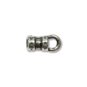base metal 3 x 10mm decorative cord end antique silver | cord end