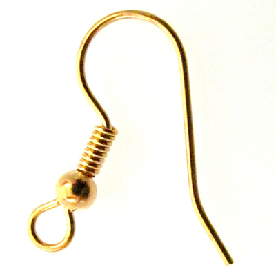 French Hook Earwire with Ball and Coil - Gold Finish - 144 Pack | Base Metal Earwires for Making Earrings | Jewelry Findings