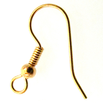 French Hook Earwire with Ball and Coil - Gold Finish - 24 Pack | Base Metal Earwires for Making Earrings | Jewelry Findings