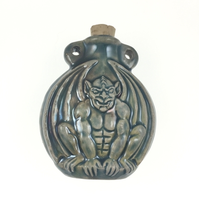 Gargoyle Clay Bottles 43 x 51mm blue green raku glaze | Clay Bottles