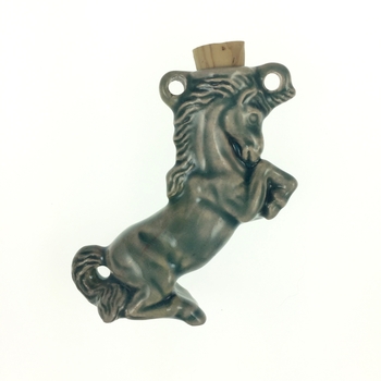Unicorn Clay Bottles 34 x 56mm blue green raku glaze | Clay Bottles