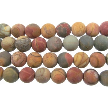 8mm Matte Red Creek Jasper Round Stone Beads - Mixed Earth Tone Colors | Natural Semiprecious Gemstone