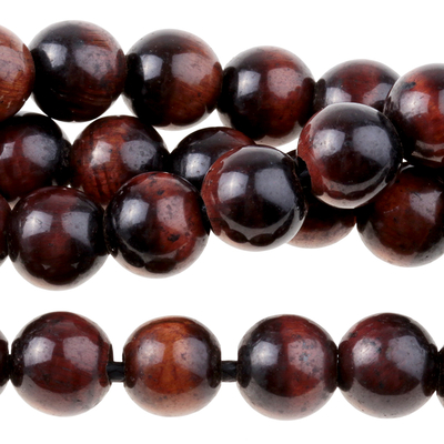 Large hole Red Tiger Eye 8mm round dark red | Gemstone Beads