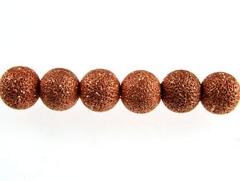 Metal 4mm Round Stardust Beads and Spacers - Copper Plate Finish