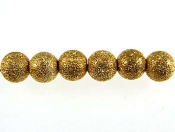 Metal 4mm Round Stardust Beads and Spacers - Gold Plate Finish