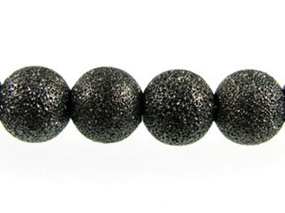 Metal 6mm Round Stardust Beads and Spacers - Gunmetal Finish