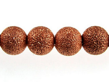 Metal 6mm Round Stardust Beads and Spacers - Copper Plate Finish