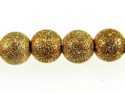Metal 6mm Round Stardust Beads and Spacers - Gold Plate Finish