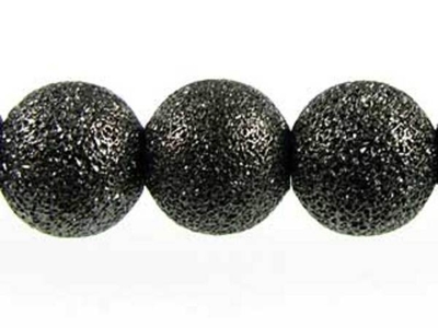 Metal 8mm Round Stardust Beads and Spacers - Gunmetal Finish