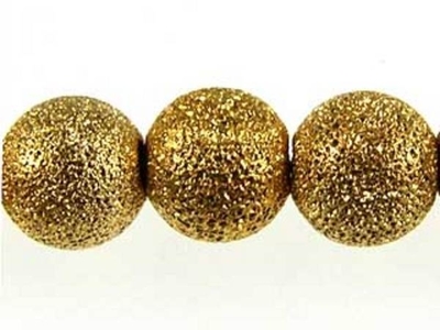 Metal 8mm Round Stardust Beads and Spacers - Gold Plate Finish