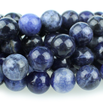 Blue 10mm Sodalite Round Beads - 8-inch String