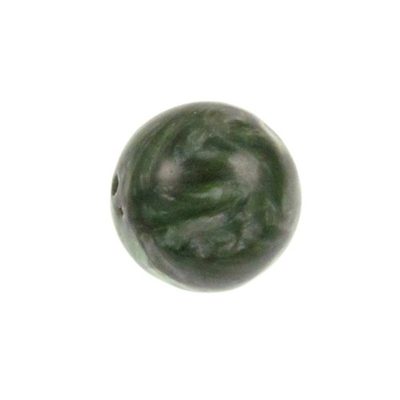 14mm Round Seraphinite Stone Bead - Mossy Green | Natural Semiprecious Gemstone