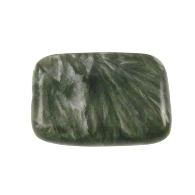 20 x 15mm Flat Rectangle Seraphinite Stone Bead - Mossy Green | Natural Semiprecious Gemstone