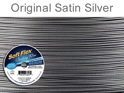 .019 (medium), 49 strand original satin silver Soft Flex Wire | Soft Flex Wire