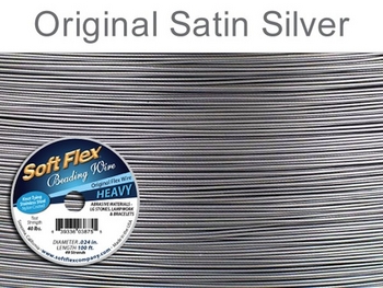 .024 (thick), 49 strand original satin silver Soft Flex Wire | Soft Flex