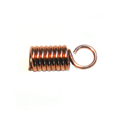 Spring Coil with Loop Cord End - Copper Finish with 3/32 Inch Opening - 144 Pack | Base Metal Findings for Making Jewelry