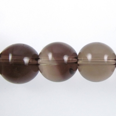 10mm Round Smoky Quartz Stone Bead - Brown - 8