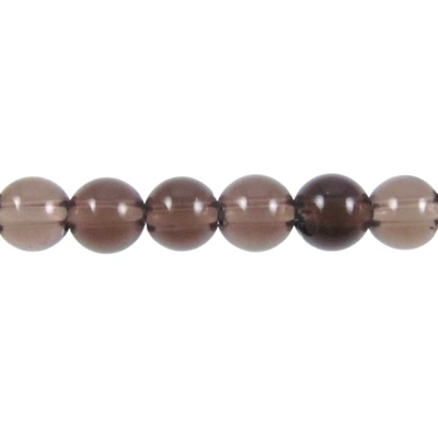 4mm Round Smoky Quartz Stone Bead - Brown - 8