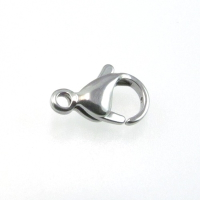 9 x 13mm Stainless Steel Lobster Claw Clasp - 12 Pack | Base Metal Jewelry Clasps | Findings