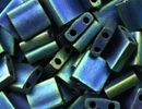 Japanese Miyuki Tila Bead - Blue Green Iris - Matte Metallic Finish | Glass Seed Beads