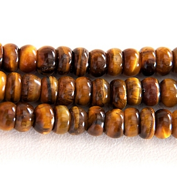 Tiger Eye 6mm rondell rich golden brown | Gemstone Beads