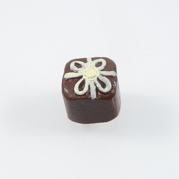 Approximately 10mm Chocolate Petit Fours Hand-painted Clay Bead | Natural Beads