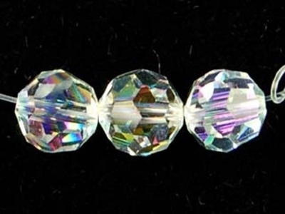 Specialty Beads Vintage German Crystal 8mm faceted round crystal aurore boreale | Vintage German Crystal