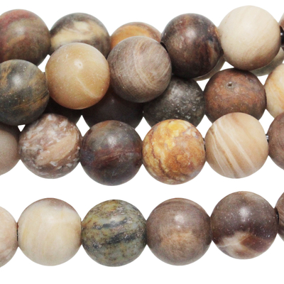 Wood Opalite 8mm round mixed beiges and browns | Gemstone Beads