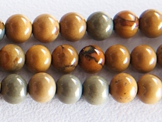 4mm Round Wildhorse Picture Jasper Stone Bead - Earth Tone Colors | Natural Semiprecious Gemstone