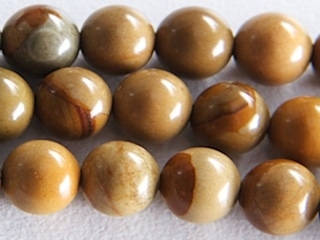 6mm Round Wildhorse Picture Jasper Stone Bead - Earth Tone Colors | Natural Semiprecious Gemstone