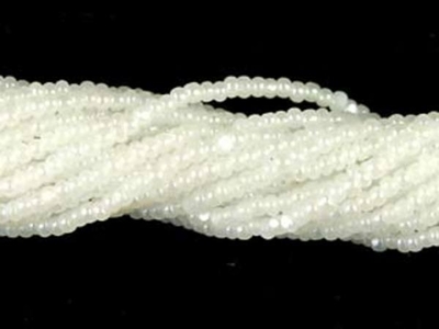 Czech Charlotte Glass Seed Bead Size 13 - White Ceylon - Ceylon Finish