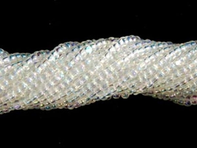 Czech Charlotte Glass Seed Bead Size 13 - Crystal - Transparent Iridescent Finish