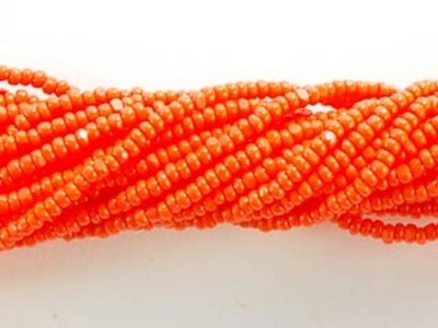 Czech Charlotte Glass Seed Bead Size 13 - Orange - Opaque Finish