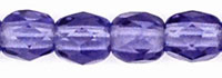 Image Czech Pressed Glass 3mm faceted round Tanzanite transparent