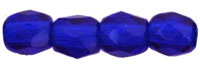 Image Czech Pressed Glass 3mm faceted round Cobalt transparent