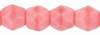 Image Czech Pressed Glass 3mm faceted round Pink Coral opaque