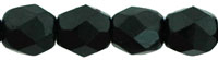 Image Czech Pressed Glass 4mm faceted round Jet opaque