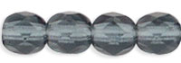 Image Czech Pressed Glass 4mm faceted round Montana Blue transparent