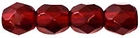 Image Czech Pressed Glass 4mm faceted round Ruby transparent