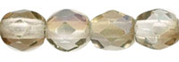 Image Czech Pressed Glass 4mm faceted round Twilight Crystal transparent luster