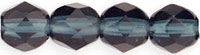 Image Czech Pressed Glass 6mm faceted round Montana Blue transparent