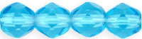 Image Czech Pressed Glass 6mm faceted round Aquamarine transparent