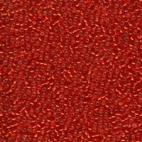 Image Seed Beads Miyuki Seed size 11 flame red silver lined