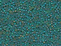Image Seed Beads Miyuki Seed size 11 dark green ab transparent iridescent matte