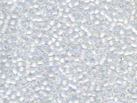 Image Seed Beads Miyuki Seed size 11 crystal ab w/white color lined iridescent