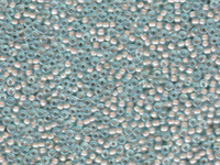 Image Seed Beads Miyuki Seed size 11 aqua w/cream color lined