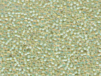Image Seed Beads Miyuki Seed size 11 topaz ab w/aqua color lined iridescent