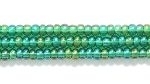 Image Seed Beads Czech Seed size 11 christmas green transparent iridescent